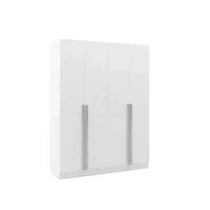 Alcea 4-Door Wardrobe - Silver Handle