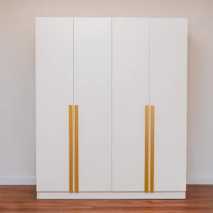 Alcea 4-Door Wardrobe - Golden Handle